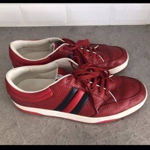 Gucci red low tops