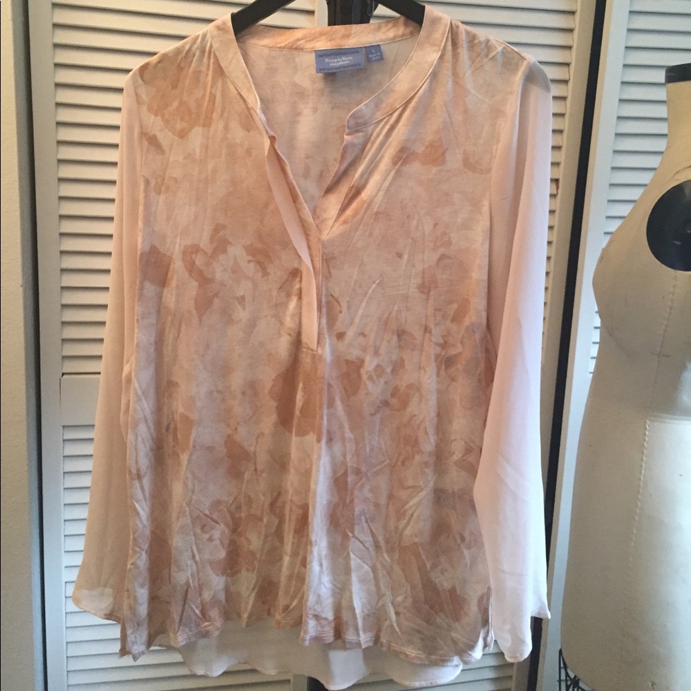 Vera Wang light dusty pink floral & shear cotton