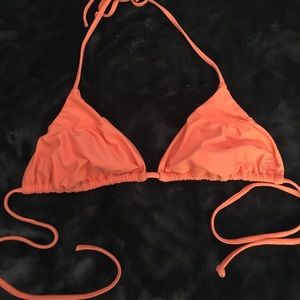 Orange triangle bikini top