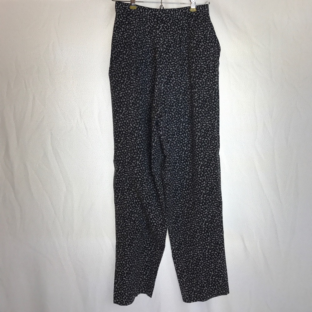 BASCO Musical note-patterned high-waisted trousers
