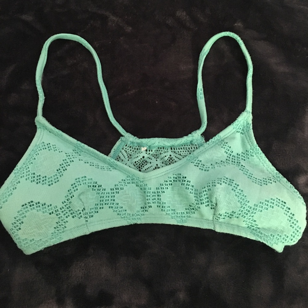 Blue mesh bikini top
