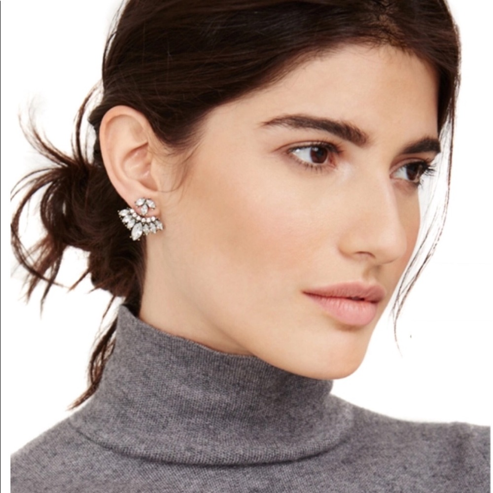 Blue and Smoky Grey Rhinestone Ear Jkt earrings - Picture 3 of 6