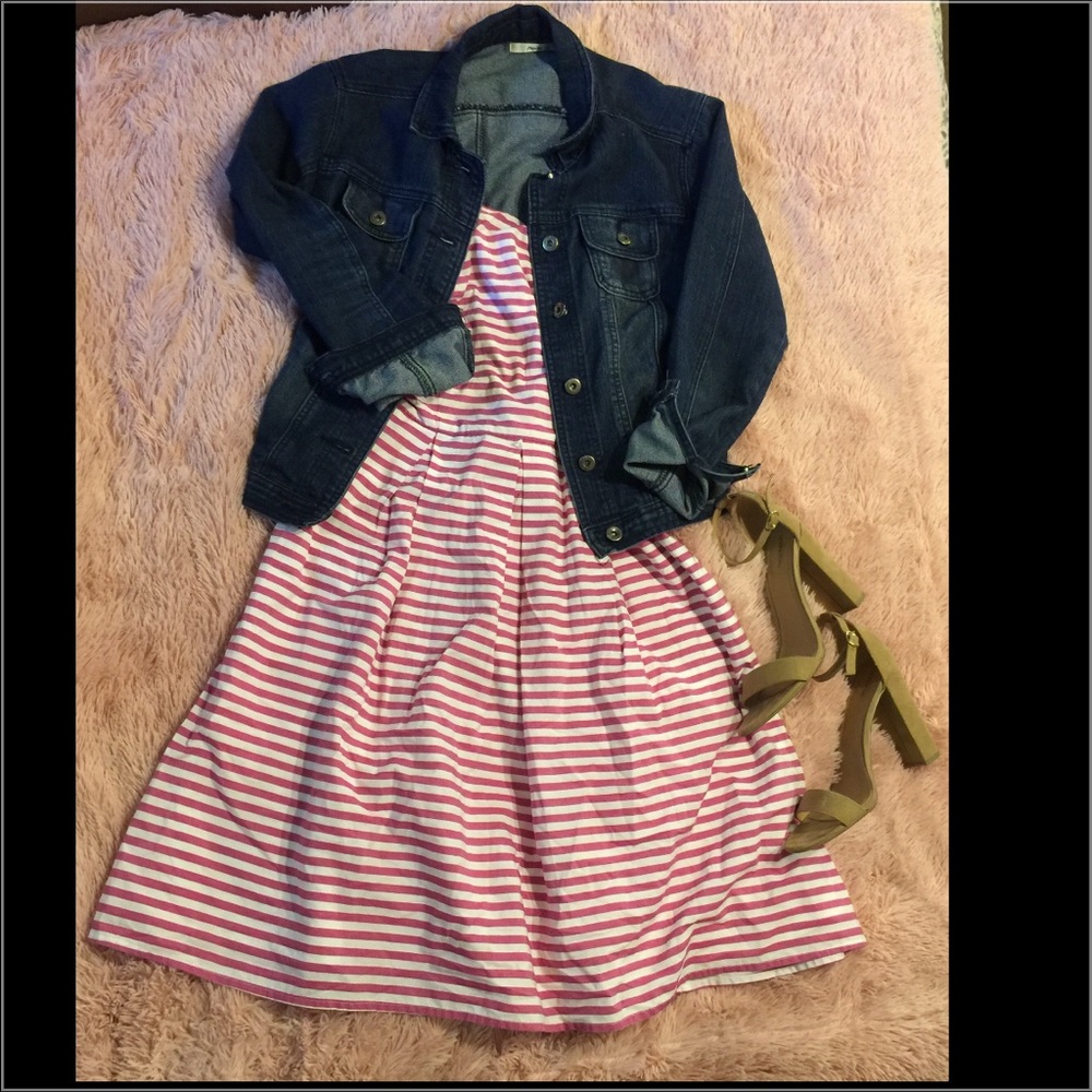 Purple & White Striped Dress