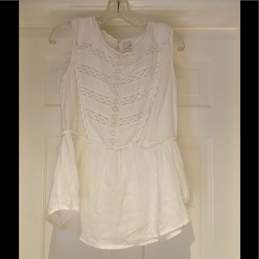White Peplum Top