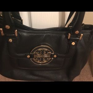 Authentic Tori Burch Amanda Hobo in Black leather