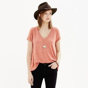 Madewell linen swingline tee in sunset rose