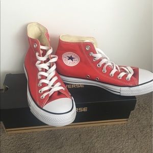 Red Converse Allstar High Tops Sz 8.5