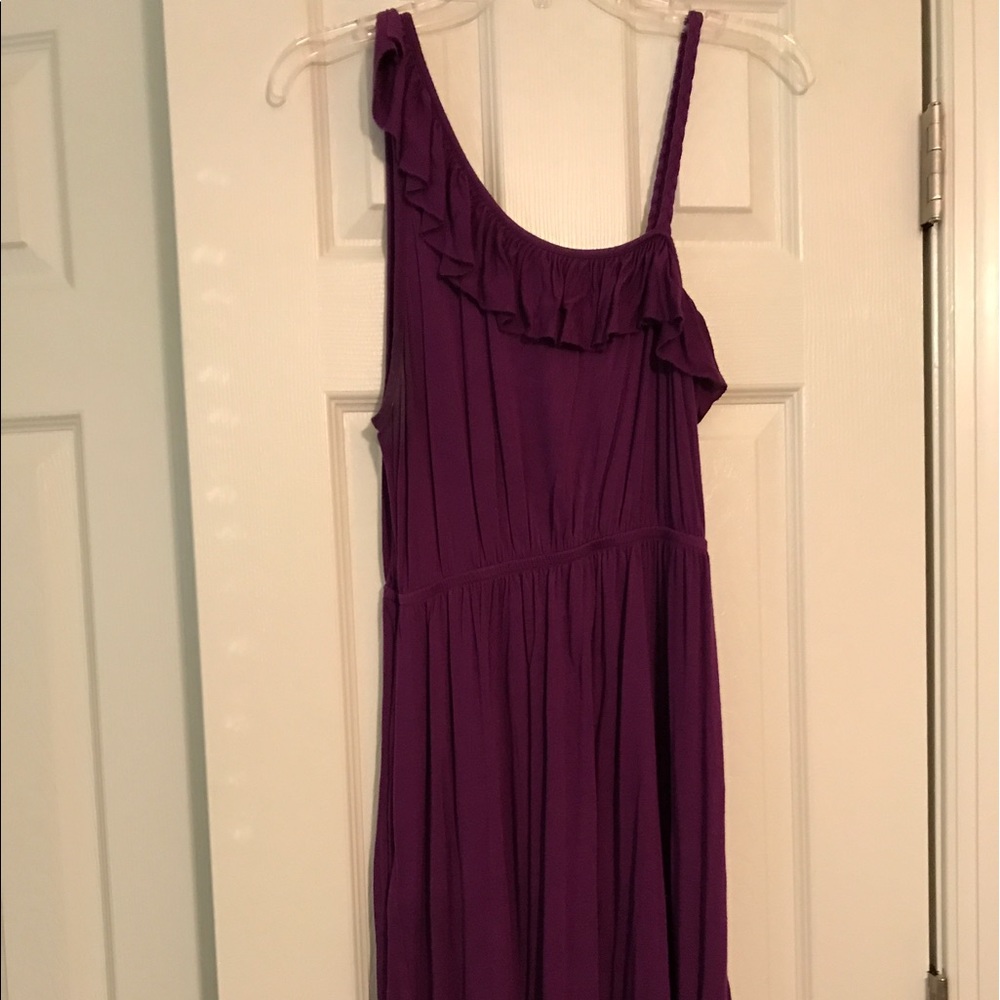 One Shoulder Purple Dress