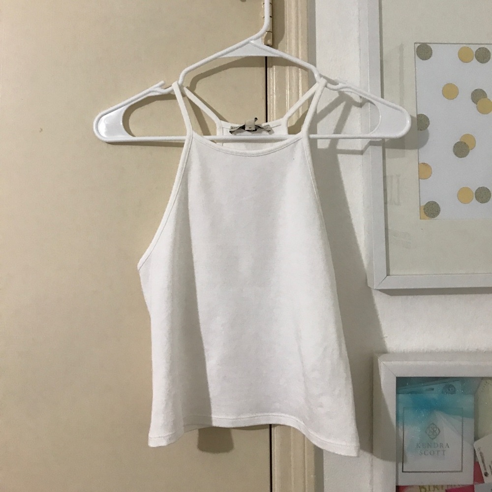 White Cropped Tank