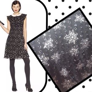 NWT Kate Young Black Silver Stars Dress L
