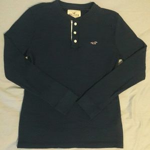 Long Sleeve Button Shirt- Color Navy Blue