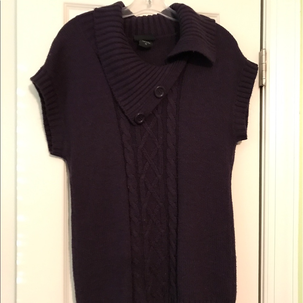 Long Purple Sweater with Buttons