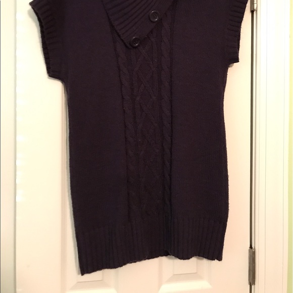 Long Purple Sweater with Buttons - Picture 4 of 4