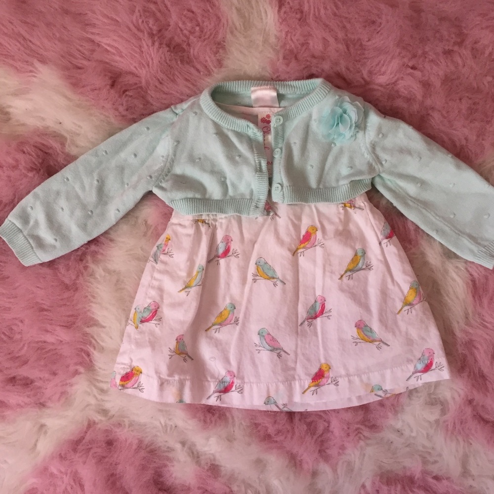 Adorable baby girl dress and sweater