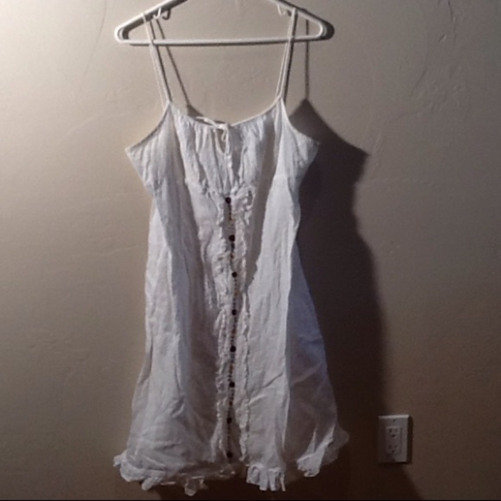 Event Blossom White Spaghetti-Strap Dress