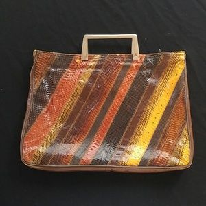 Vintage Multi colored snakeskin handbag