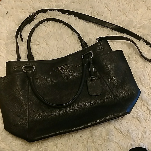 Prada Black Leather Shoulder Bag, NWT + Dustbag - Picture 4 of 4