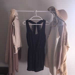 ❗️SOLD❗️ Open back romper with lace