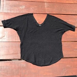 Express black double v light sweater