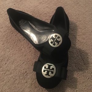 Tory Burch Black Velvet Flats