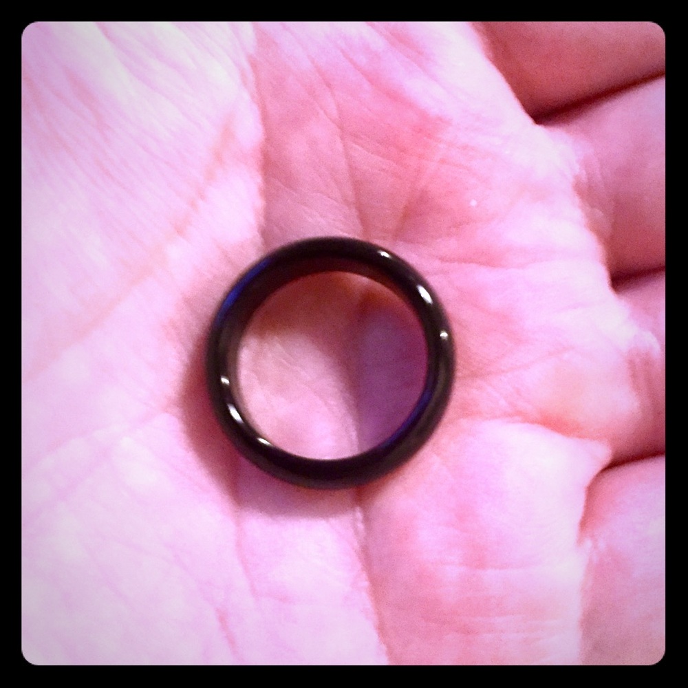 Black agate ring size 7