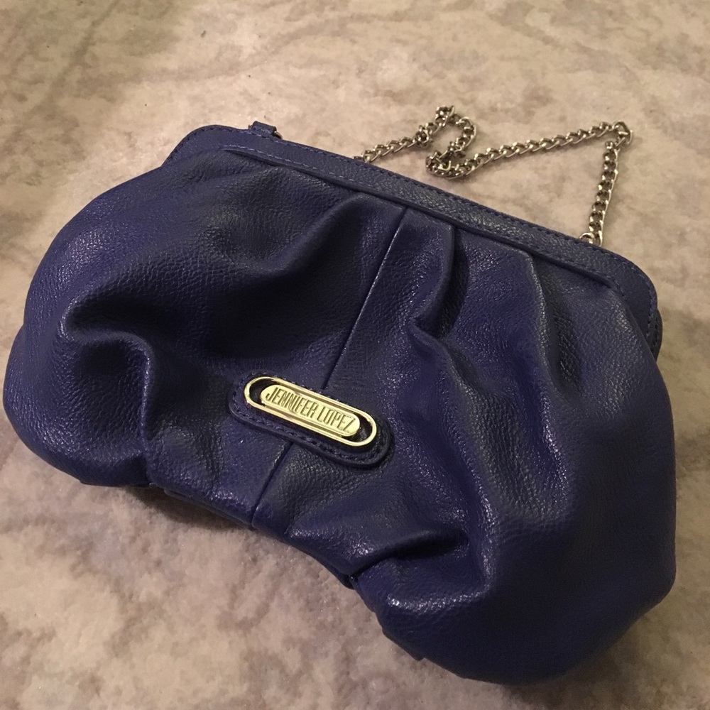 Jennifer Lopez dark blue clutch purse