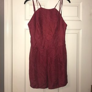 Maroon Suede Romper