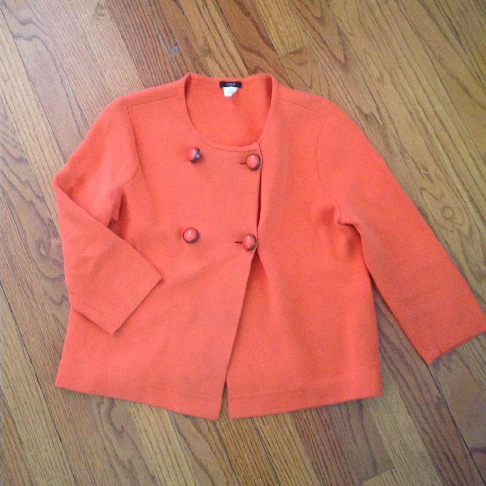J. Crew Coral/orange two button jacket/cardigan