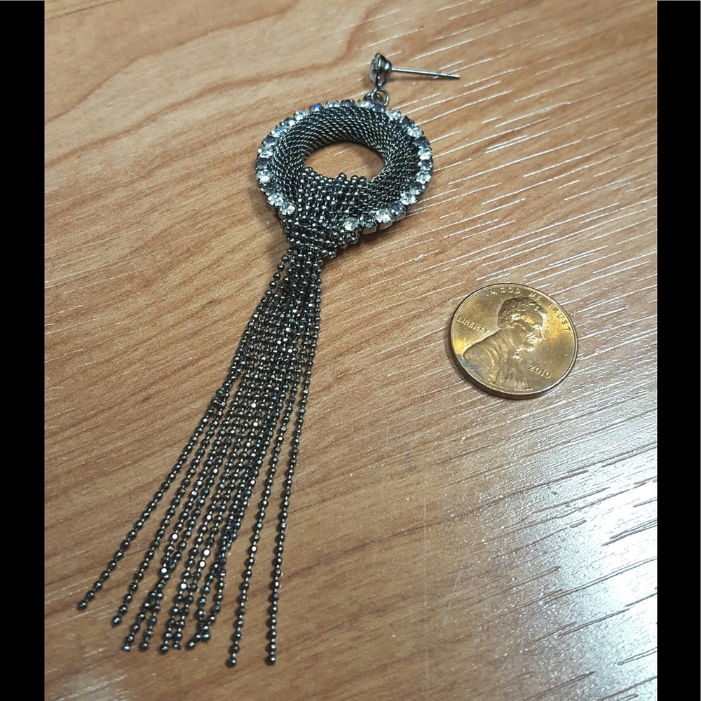 Tassel/Gunmetal/Crystal EARRINGS