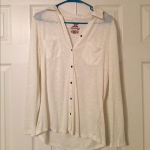 Large white long sleeve button up