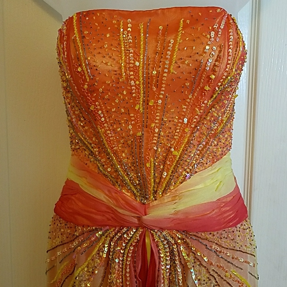 Sequence vibrant colored party dress