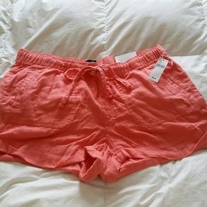 GAP NWT Coral Linen Drawstring Shorts
