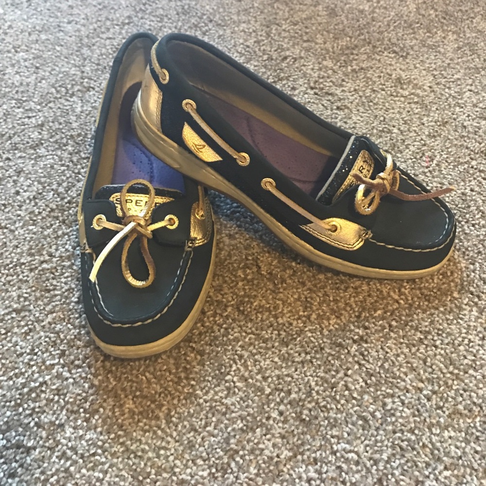 Black and Gold Sperry's