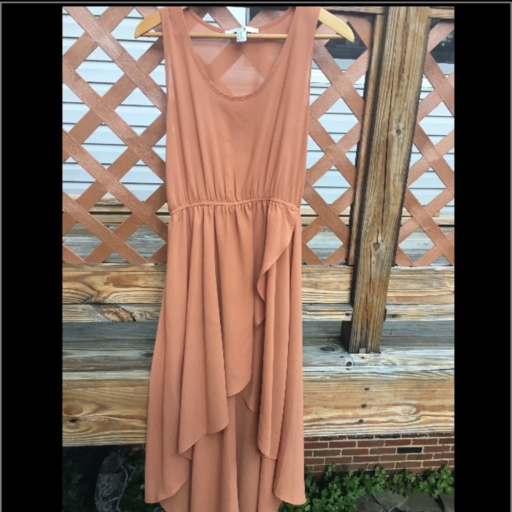 Peachy orange asymmetrical maxi dress