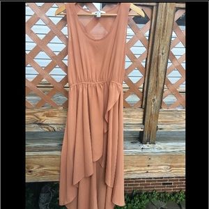 Peachy orange asymmetrical maxi dress