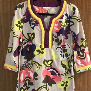 Multicolor Floral Split-Neck Tunic