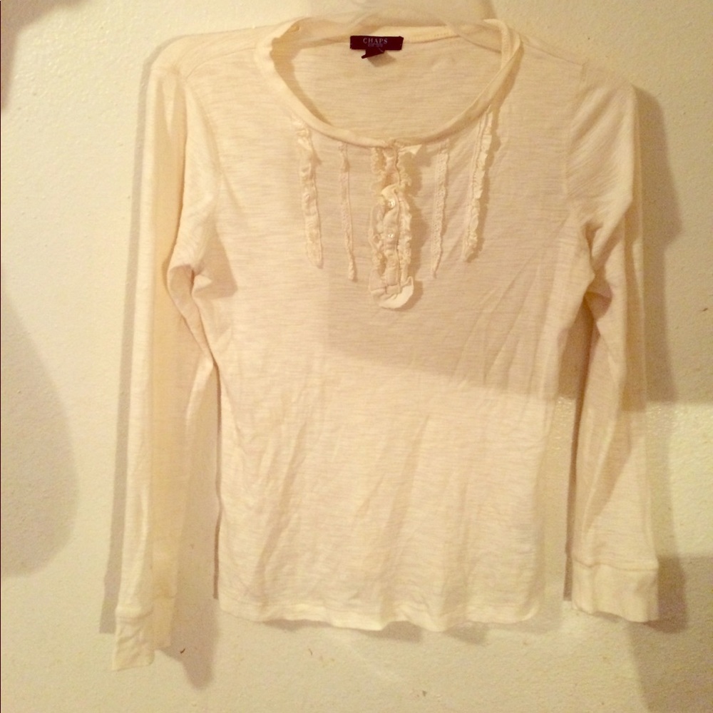Long sleeve off white chaps sz Med