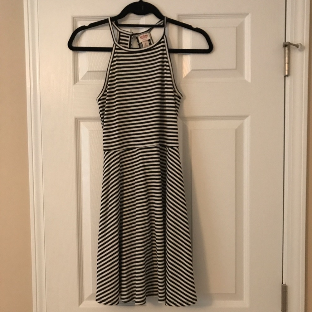NEVER WORN High Neck Striped Dress