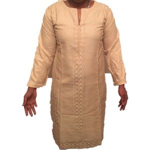 Cream colored embroidered Tunic/ Kurta
