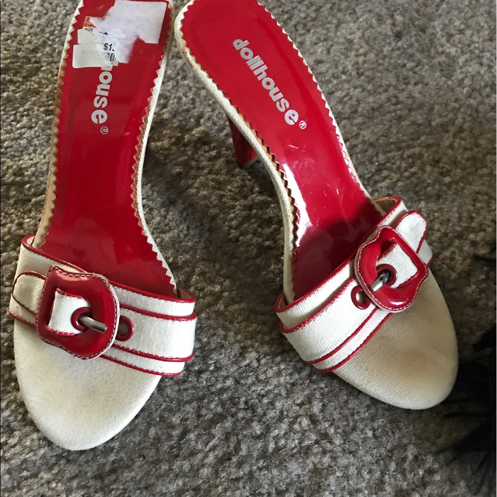 Red slip on shoes