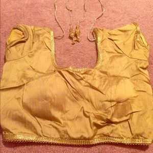 NWT 34" gold choli sari/ saree blouse