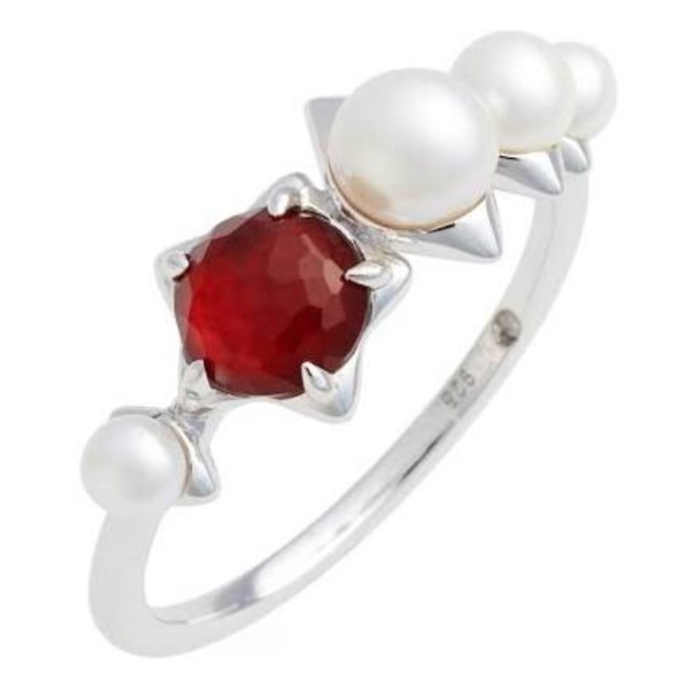 Nadri pearl and semiprecious ring