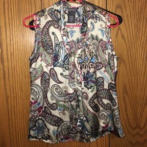 Paisley Print Silk Blouse