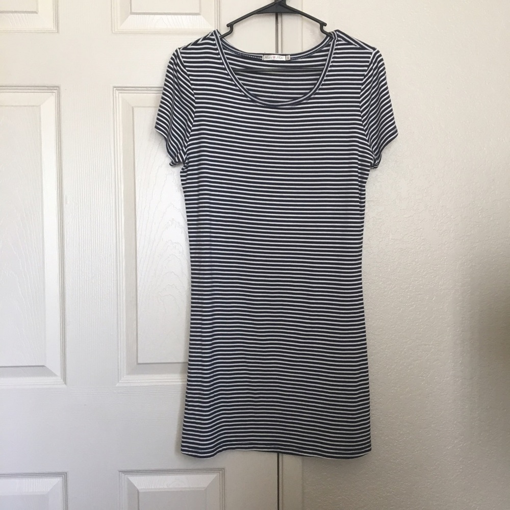 Navy Blue/White striped dress