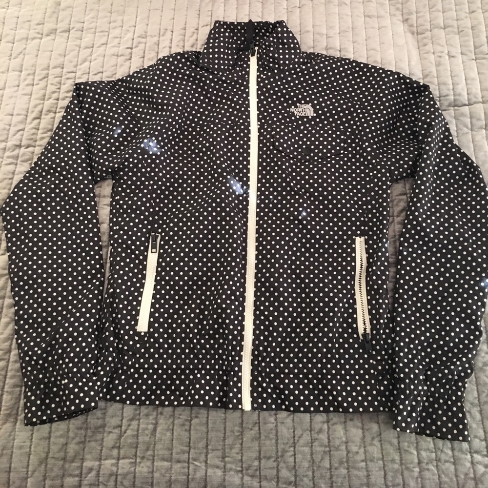 Polka dot north face wind breaker