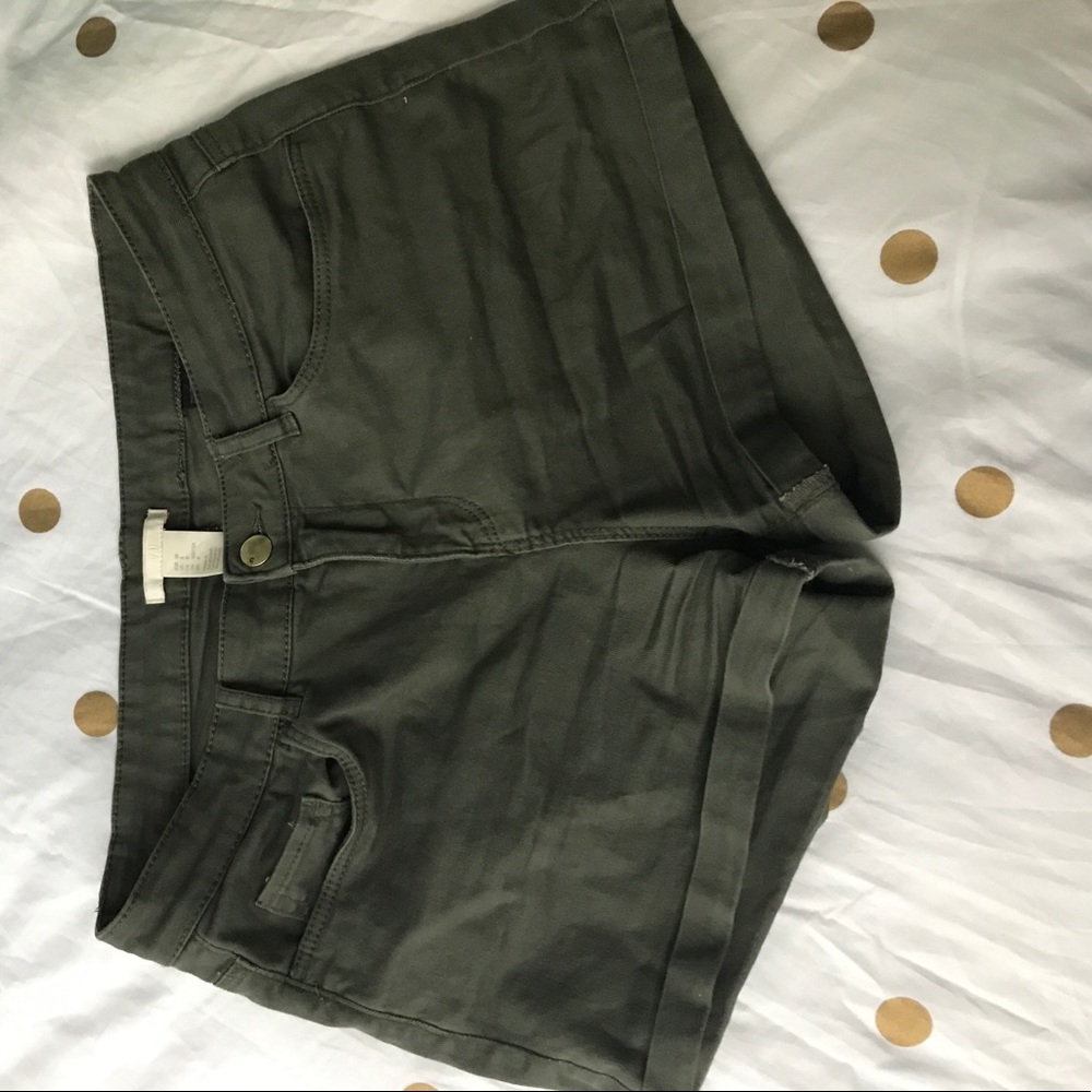 Olive Twill Shorts