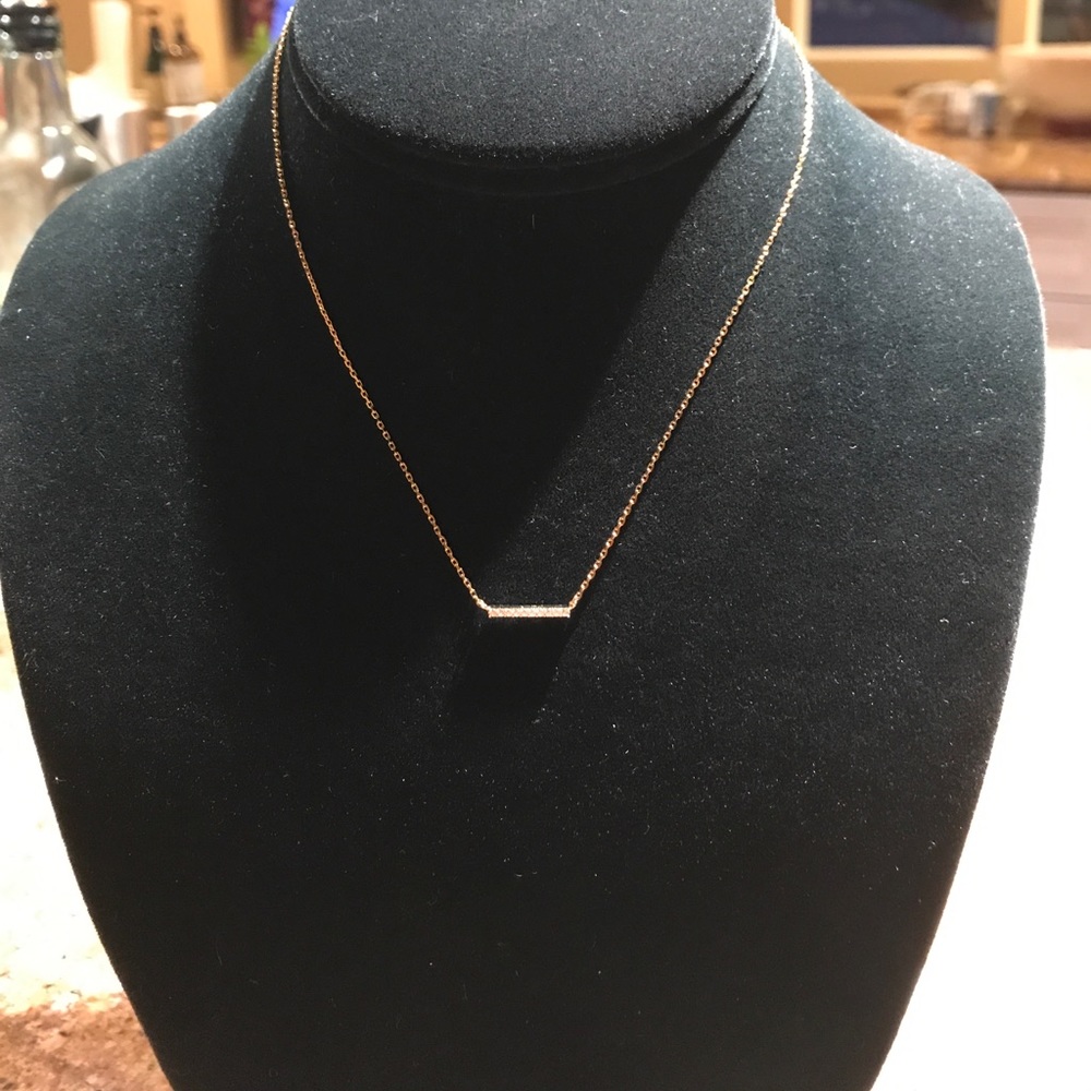 CZ "bar" layering necklace.
