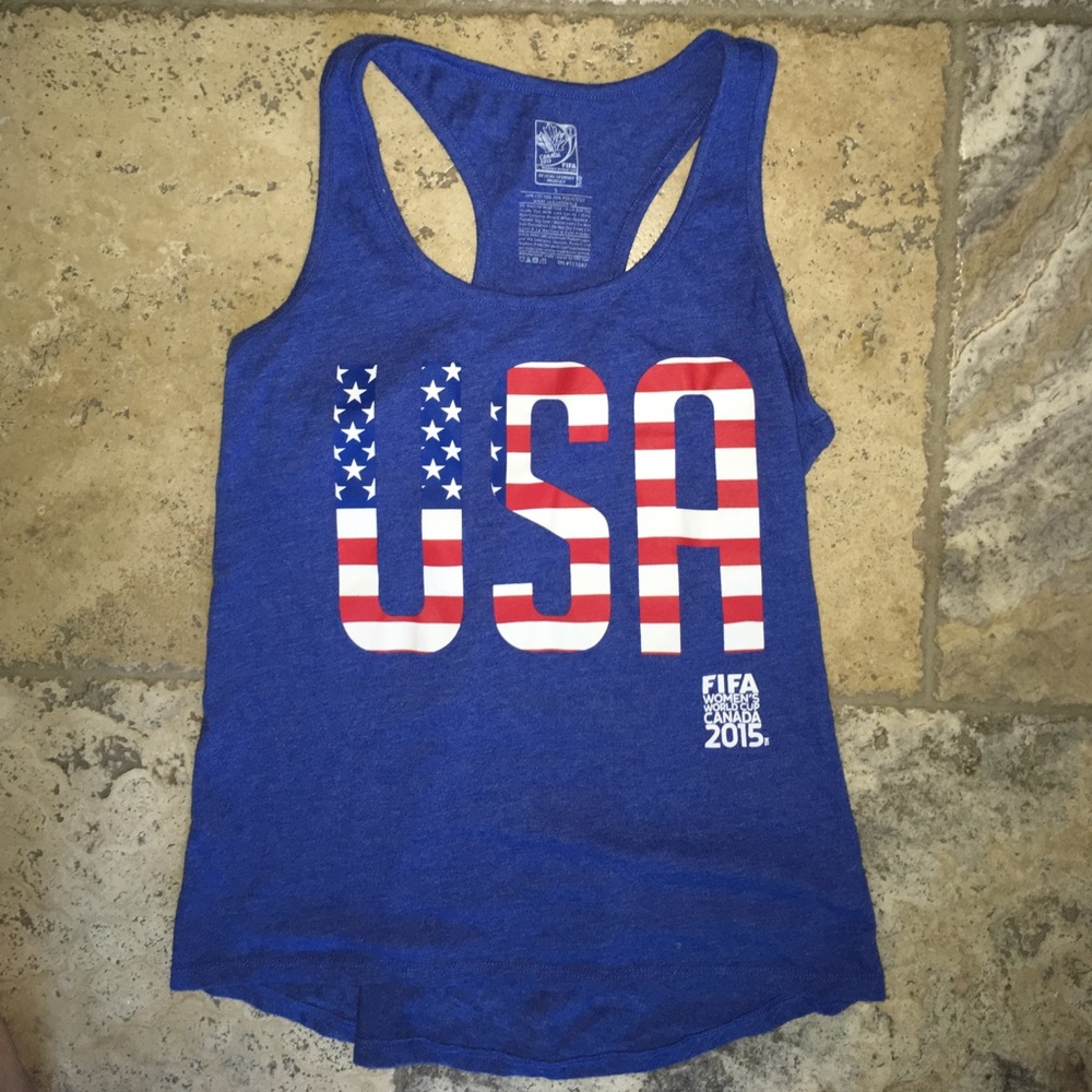 blue USA tank top