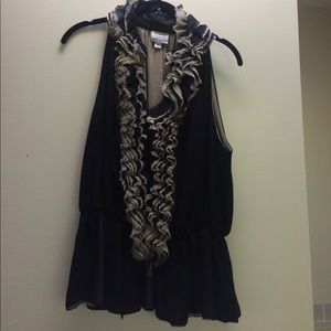 Sleeveless black peplum Blouse