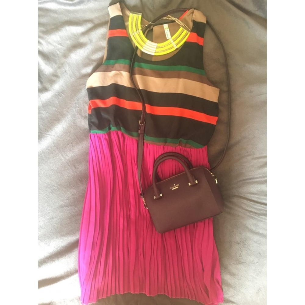 CocoLove color block pleated dress